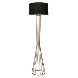 Opviq Lámpara de Pie AYD-3078 Negro y Dorado